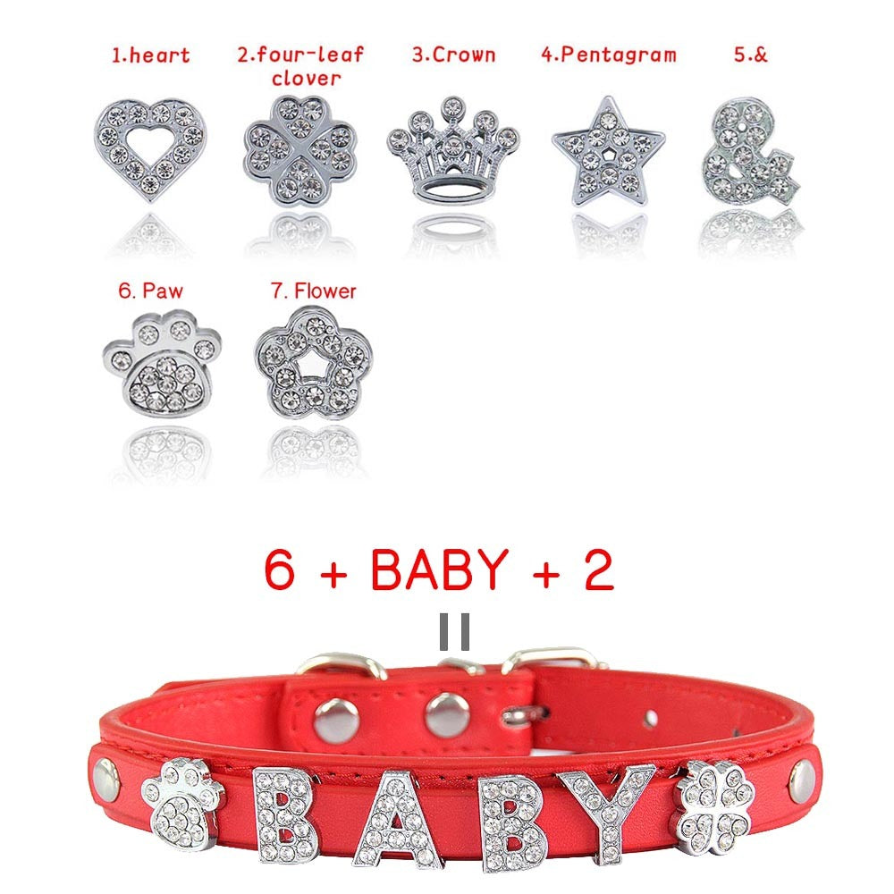 Quilted Rhinestone Personalized Collar