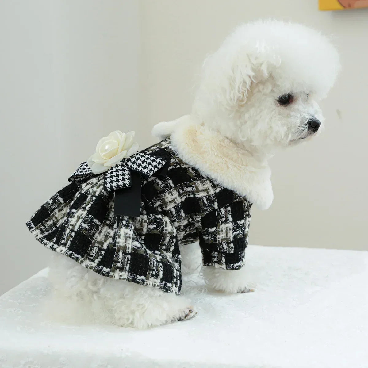 Chewnel Fur Tweed Dress