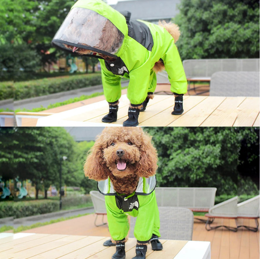 The Dog Face Hooded Raincoat Jumpsuit