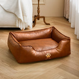 PawLuxe Faux Leather Dog Bed