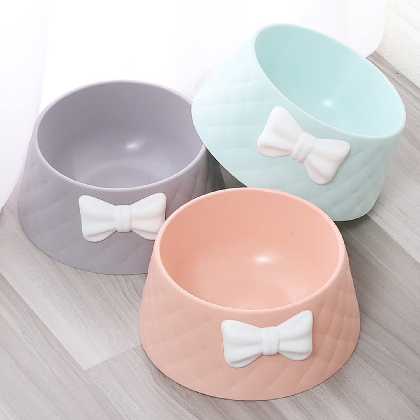 White Bow Dog Bowl