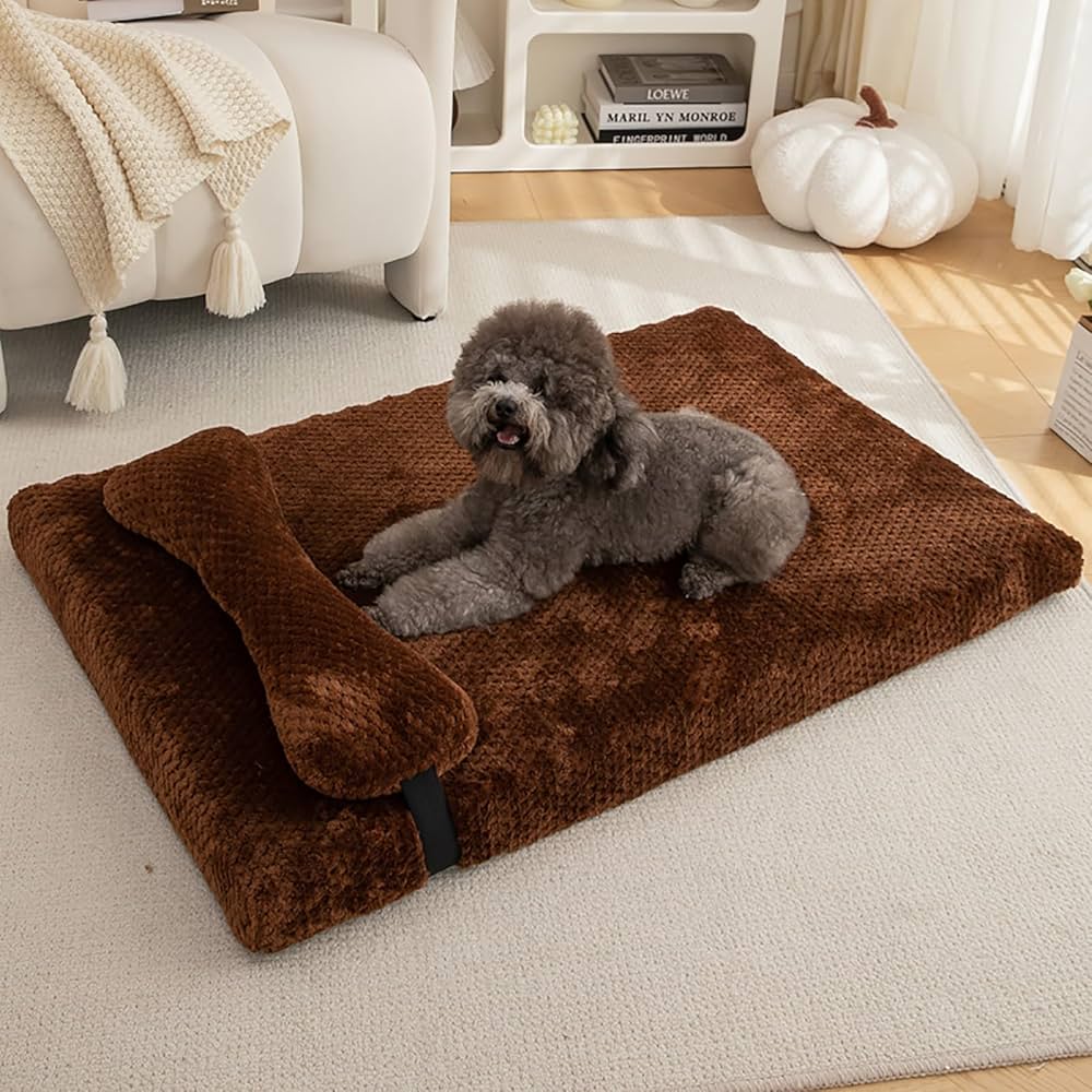 Orthopedic Plush Dog Bed with Pillow