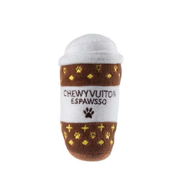 Chewy Vuitton Espawsso Plush Coffee Cup Dog Toy