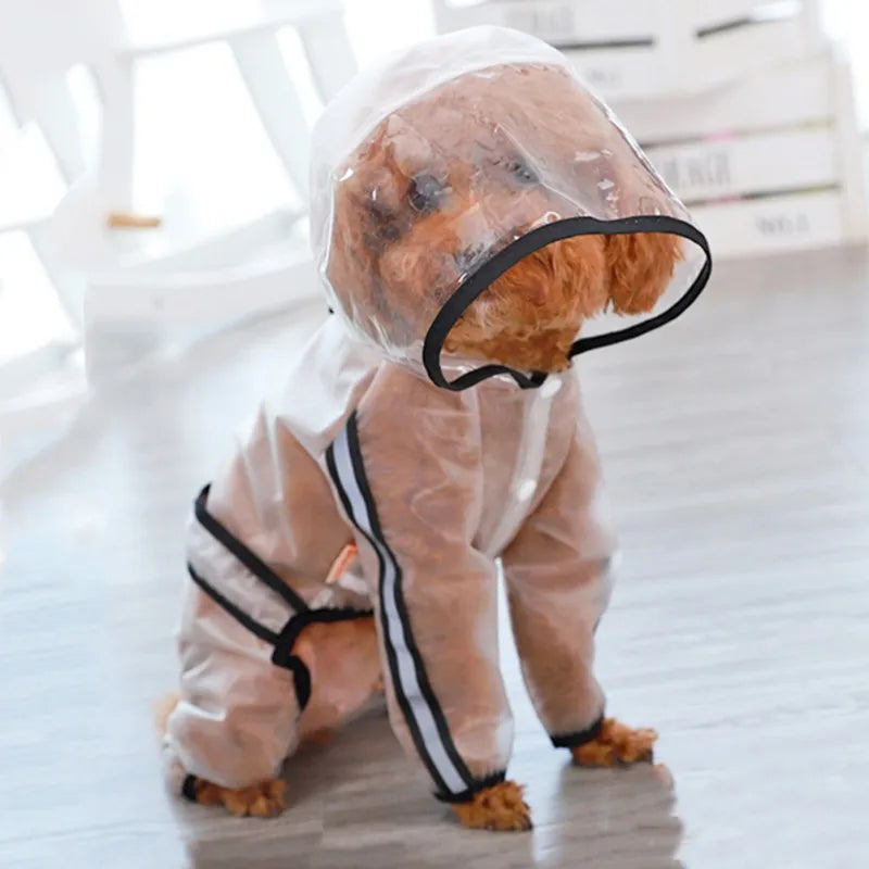 Reflective Transparent Hooded Raincoat Jumpsuit