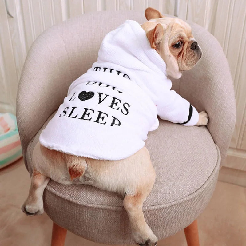 This Dog Loves Sleep Plush Dog Bathrobe