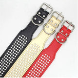 Rhinestone PU Leather Dog Collars 5 Row Diamante Bling for Large Dogs 5cm wide