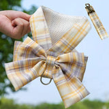 Plaid Bow Harness and Leash