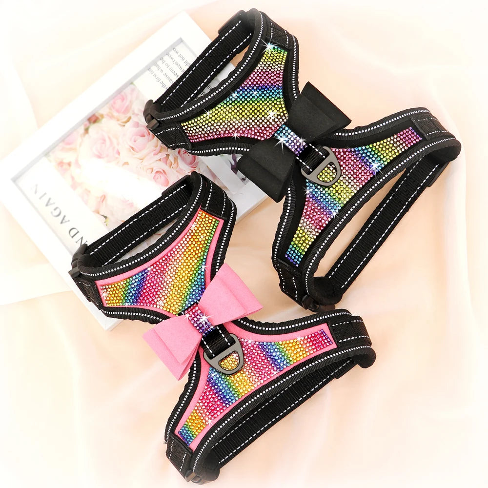 PawLuxe Multicolor Rhinestone Harness