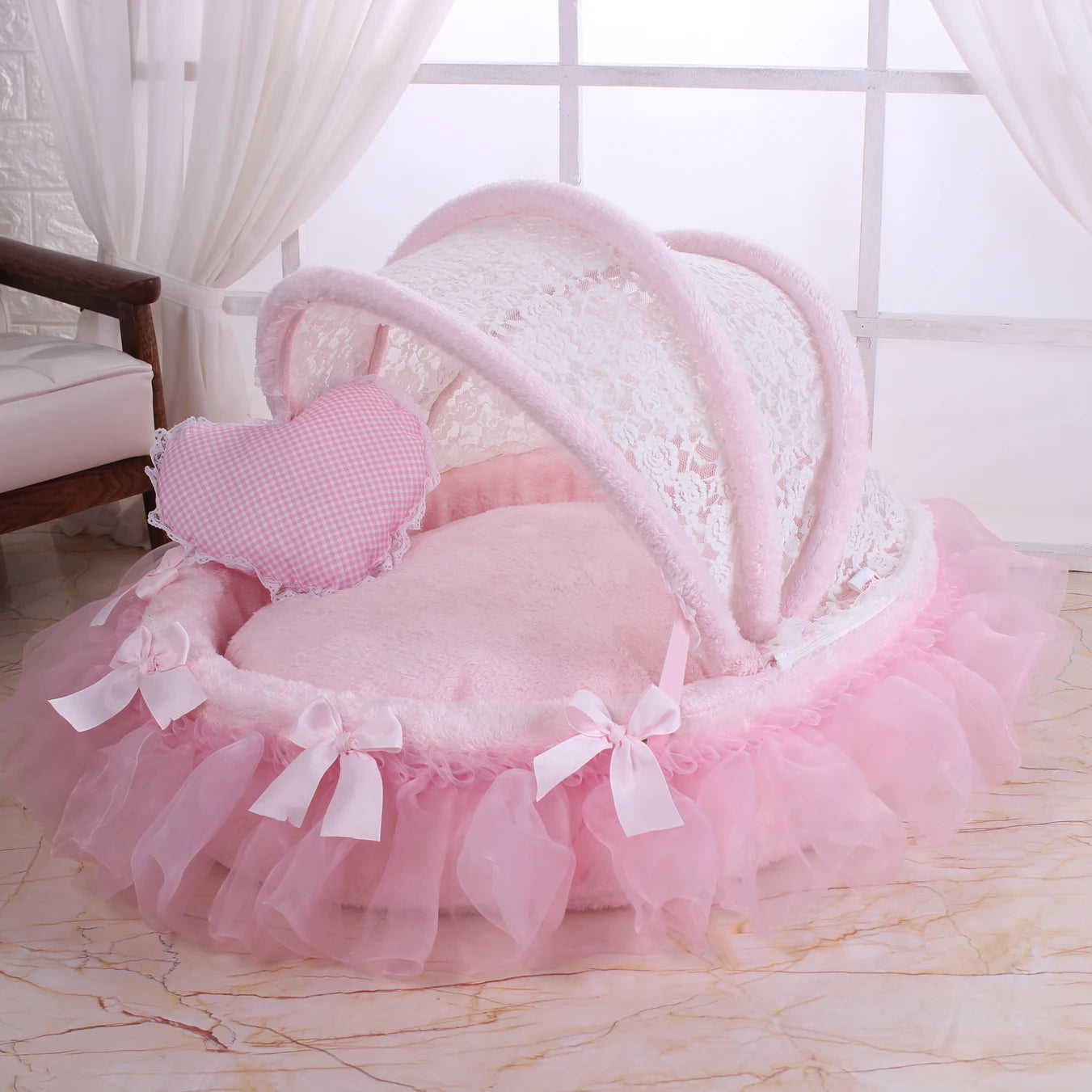 Luxury Royal Dog Canopy Bed