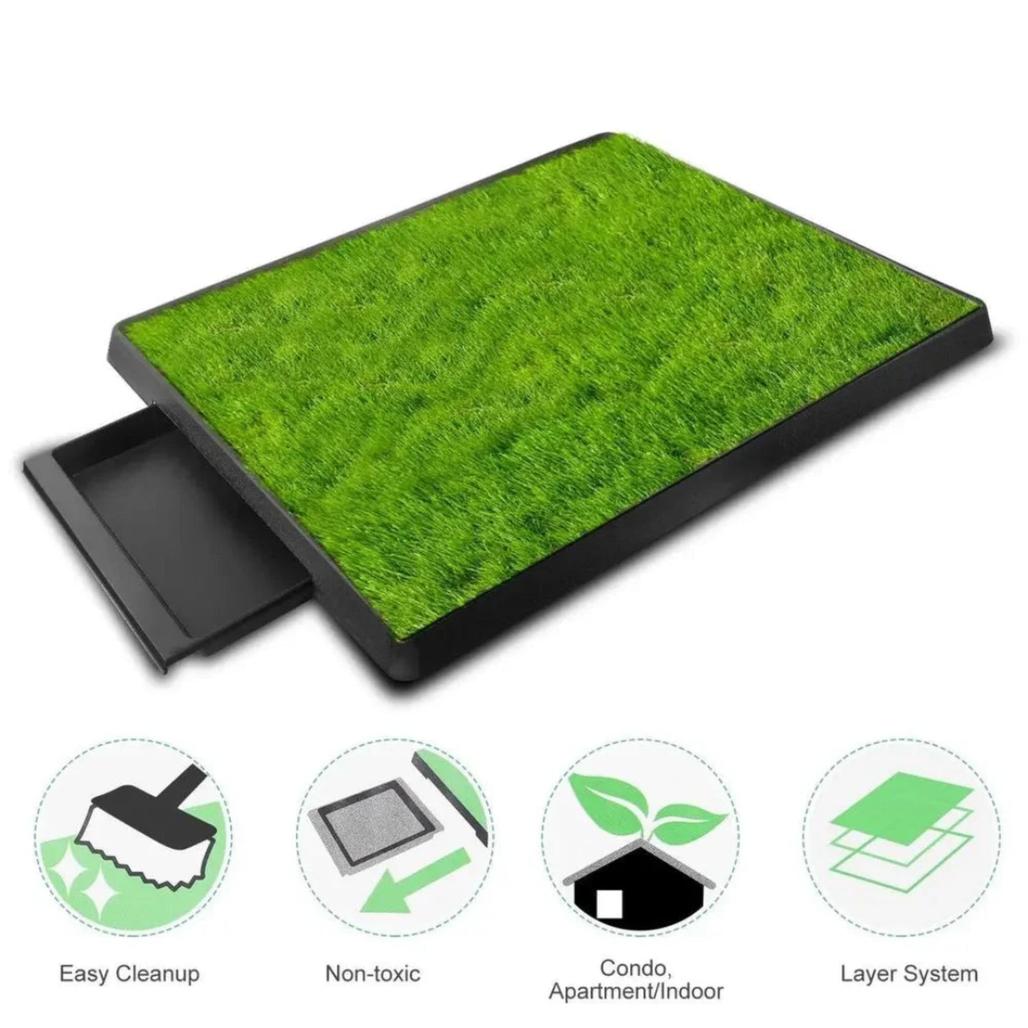 Premium 3-Layer Dog Training Grass Mat - Indoor & Outdoor Potty Solution for Pets