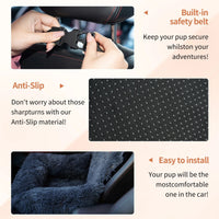 Luxury Plush Pet Car Seat – Portable, Washable, Single or Double Pet Options