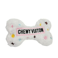 Chewy Vuiton White Plush Bone Dog Toy