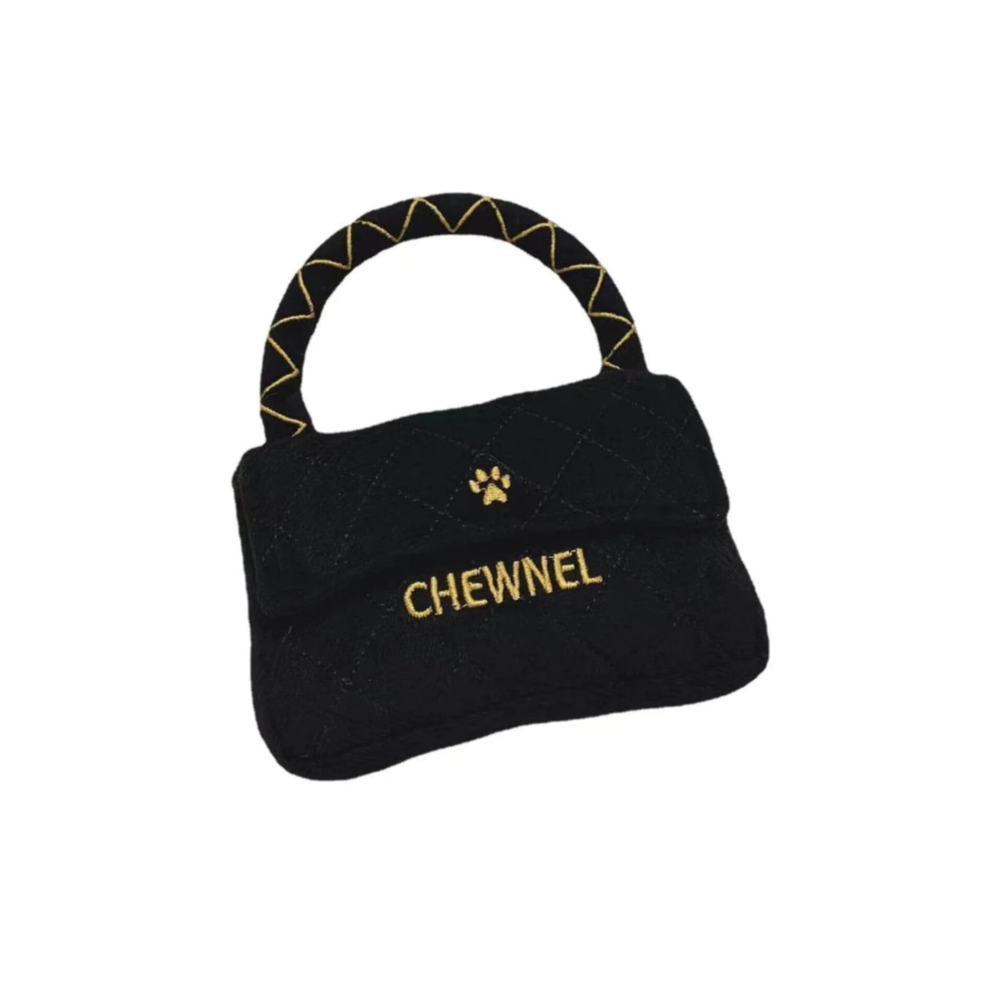 Chewnel Black Plush Handbag Dog Toy