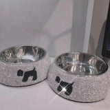 PawLuxe Rhinestone Dog Bowl