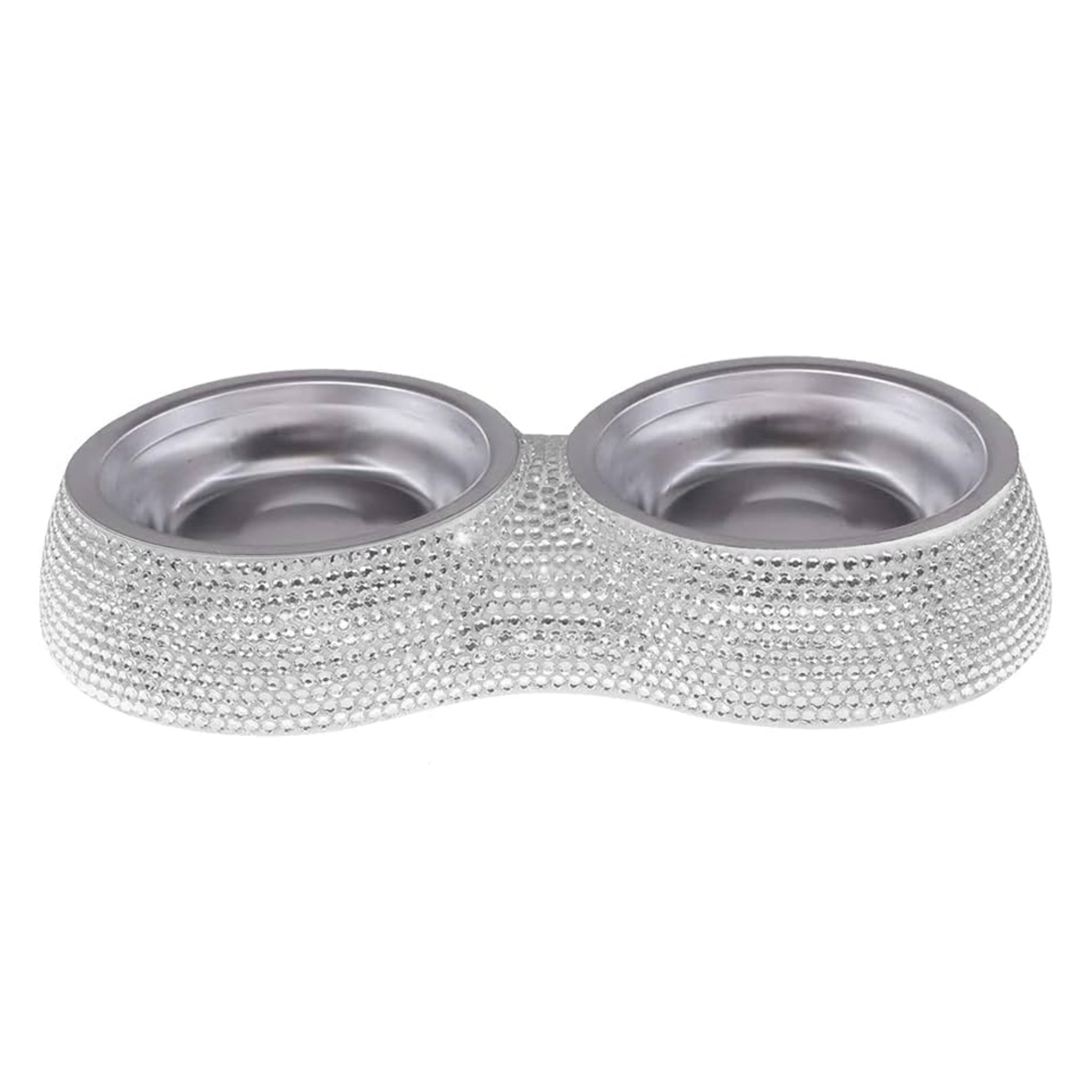 PawLuxe Dual Rhinestone Dog Bowl