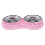 PawLuxe Dual Rhinestone Dog Bowl