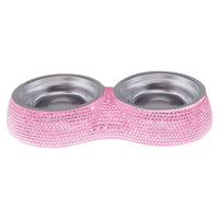 PawLuxe Dual Rhinestone Dog Bowl