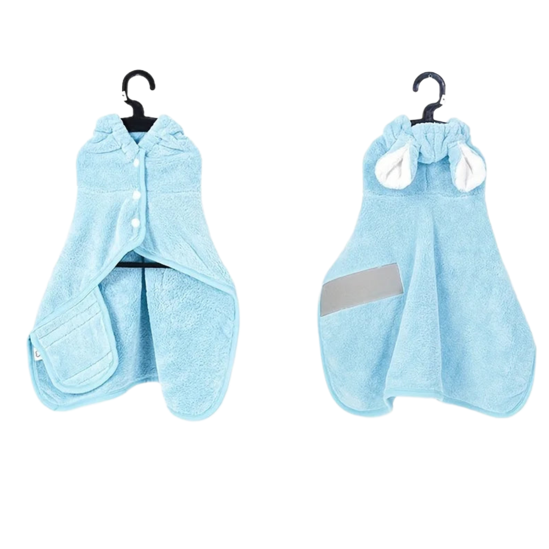 Plush Ears Hooded Dog Bathrobe Towel