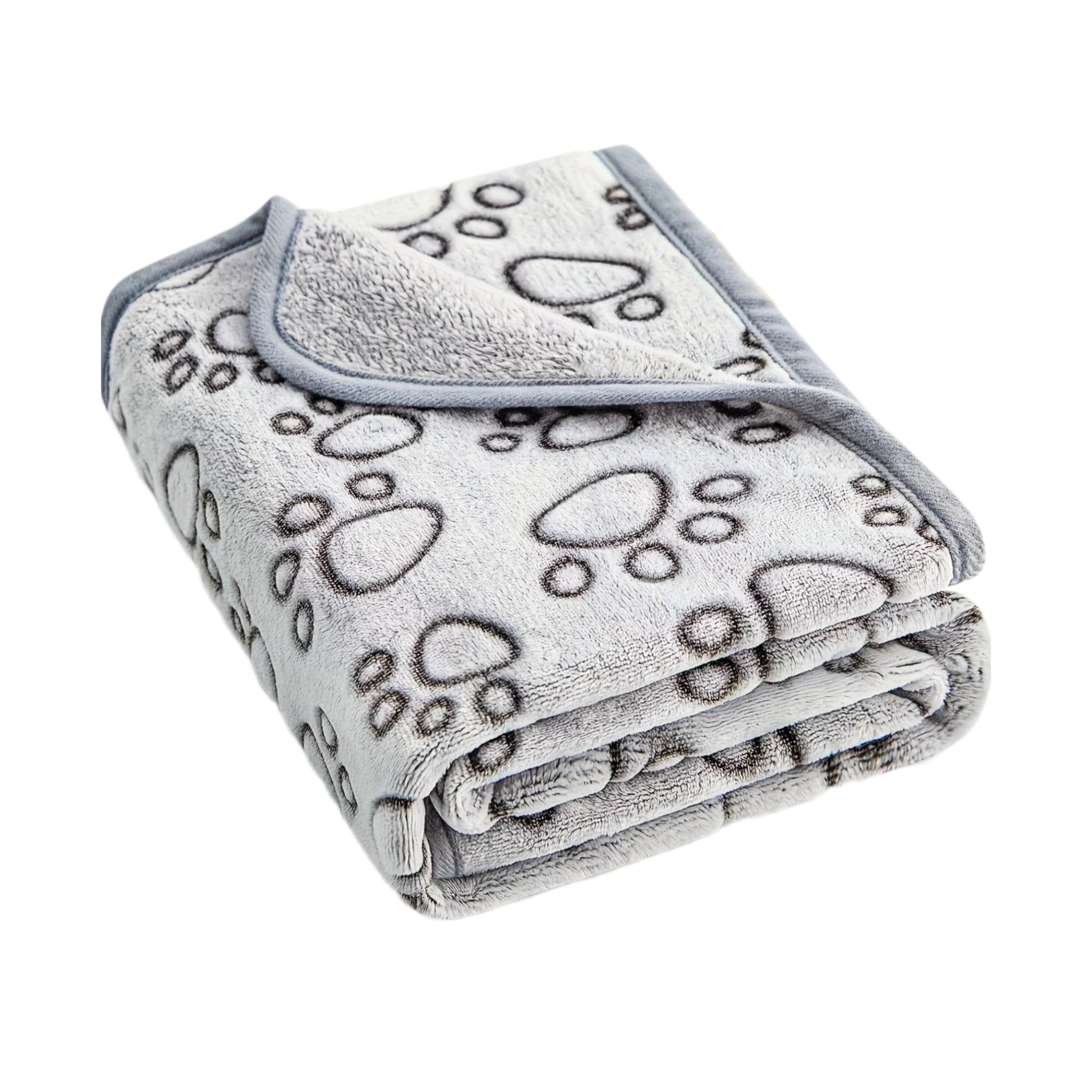 Grey Paws Fluffy Dog Blanket