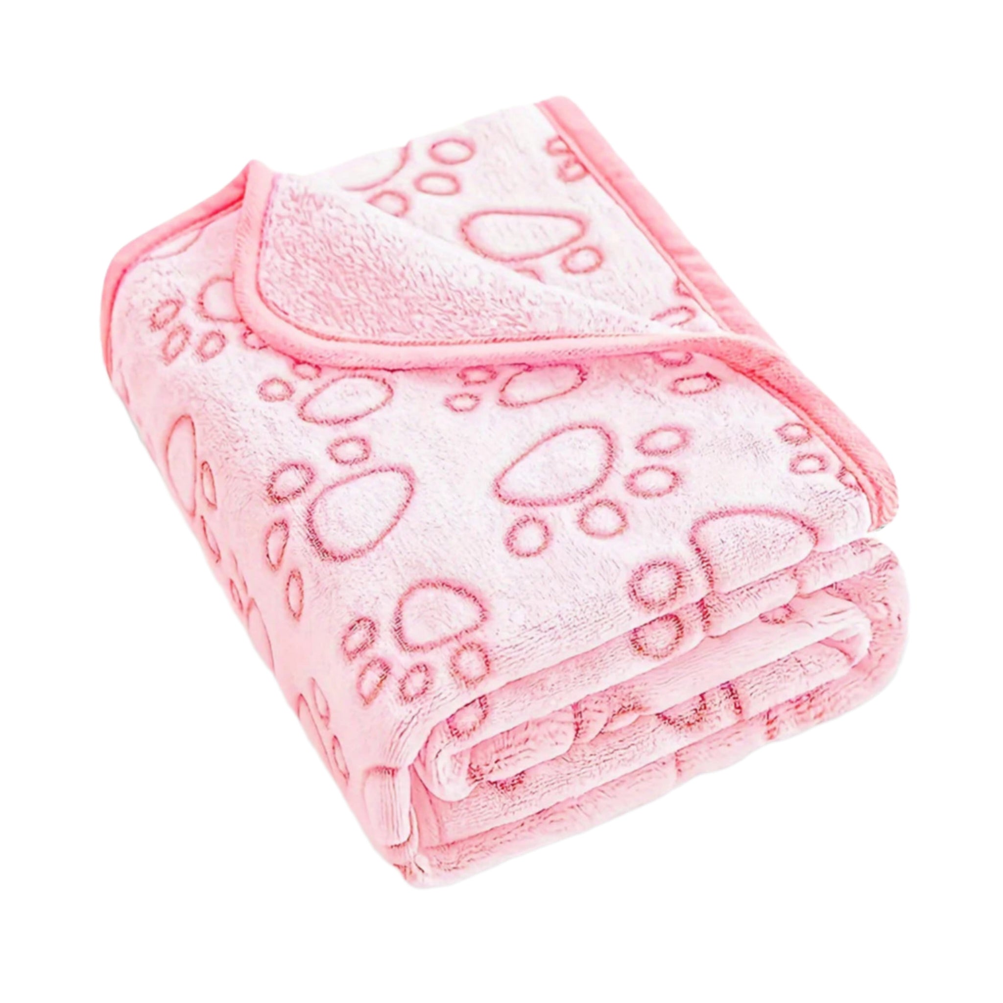 Pink Paws Fluffy Dog Blanket