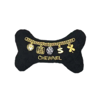 Chewnel Black Plush Bone Toy