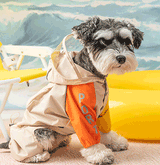 Contrasting Hooded Raincoat Jumpsuit