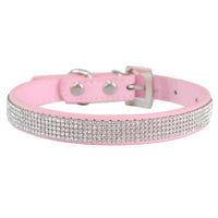 Crystal Glitter Rhinestones Pet Collar Leather Puppy Necklace Collars For Small Medium Large Dogs Cat Chihuahua Pug Accessories