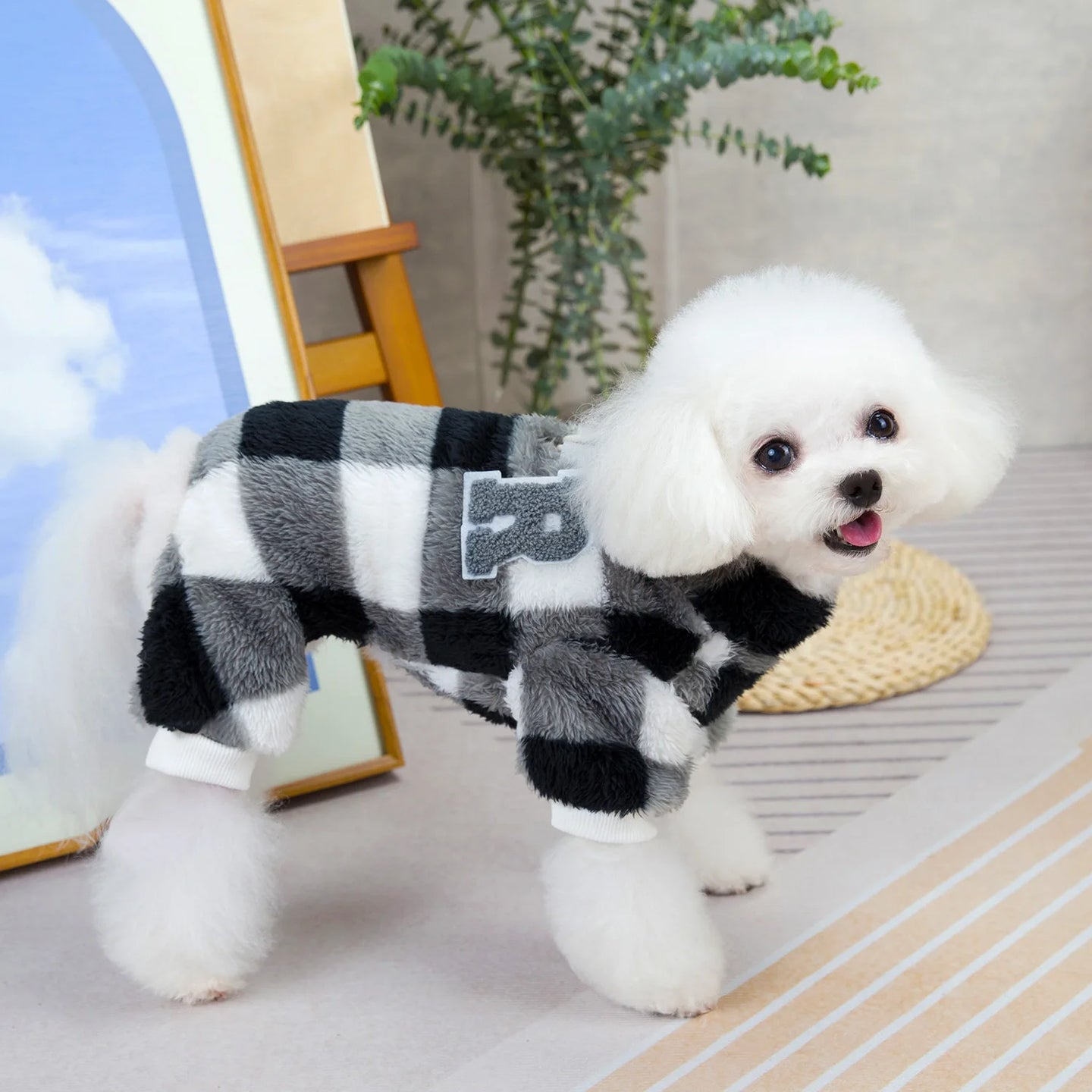 Plaid Varisty Fleece Jumpsuit