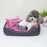 Sweet Dreams Polka Dot Dog Bed