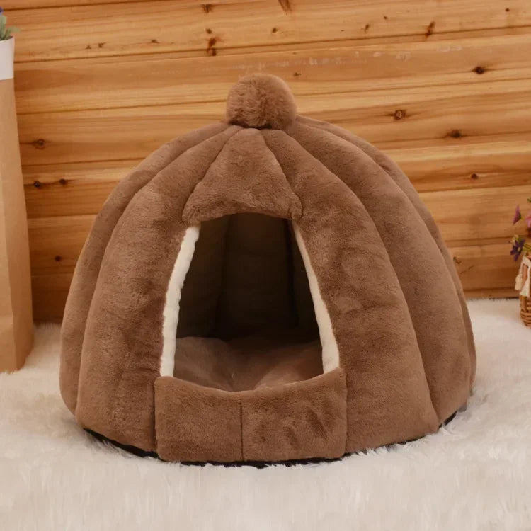 Plush Igloo Dog Bed