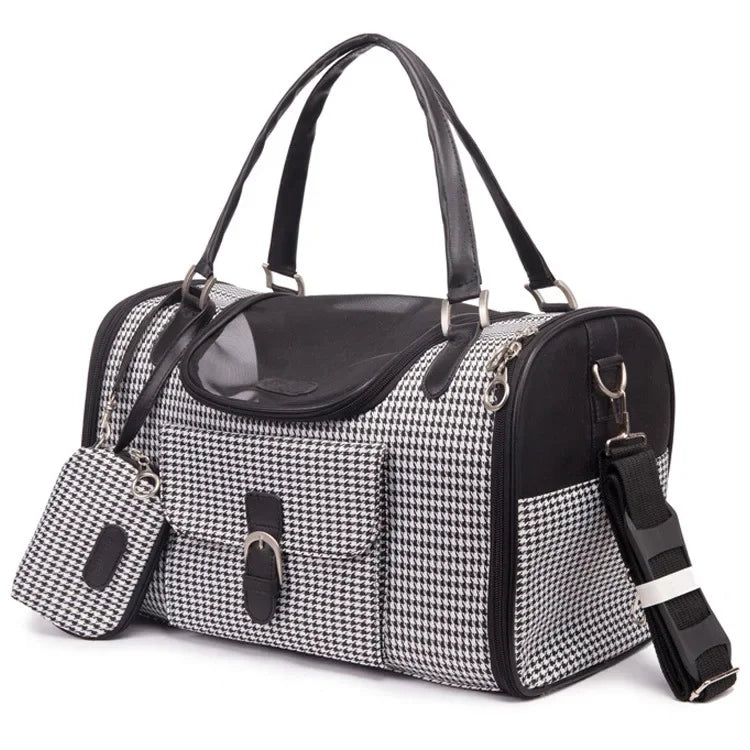 PawLuxe Houndstooth Dog Carrier