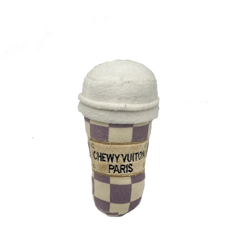 Chewy Vuitton Plush Coffee Cup Dog Toy