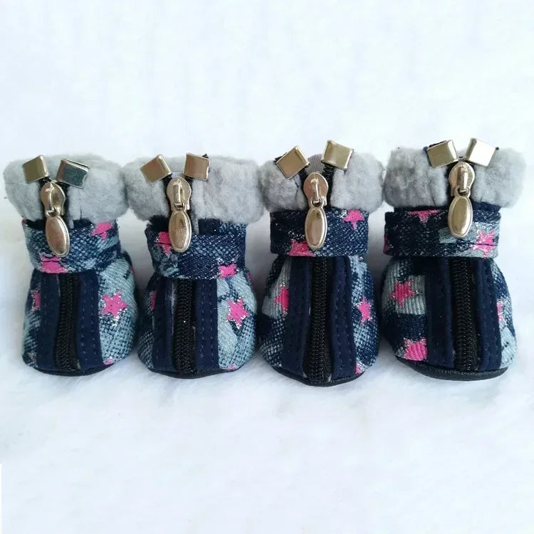 PawStar Denim Winter Boots