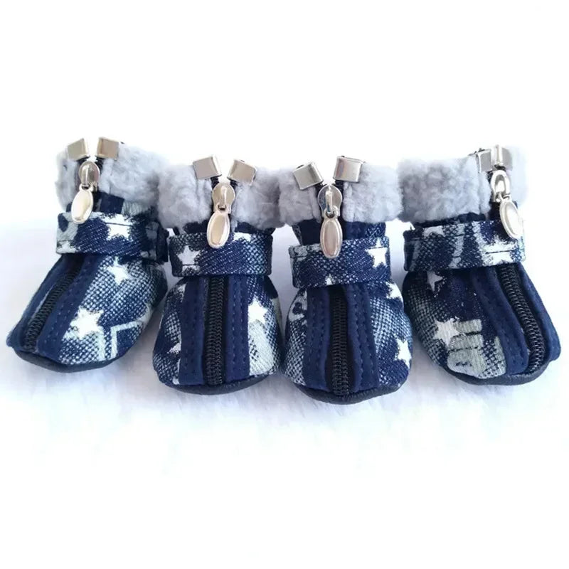 PawStar Denim Winter Boots