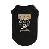 Dog Rich Boy Puppy Singlet Clothes Cotton Small Medium Chihuahua Frenchie Yorkshire Spring Summer Casual Streetwear Costume