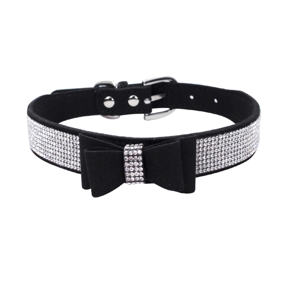 Rhinestone Bow Collar