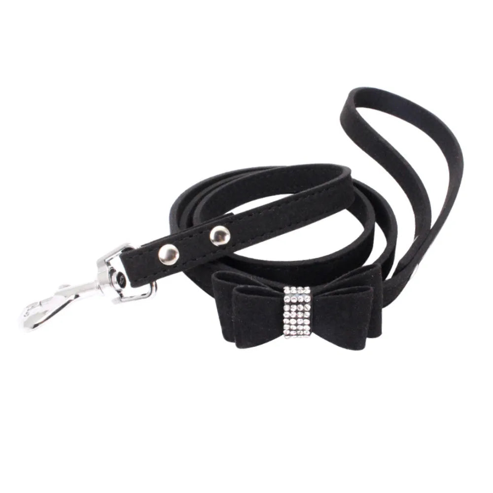 Rhinestone Bow Collar and Leash