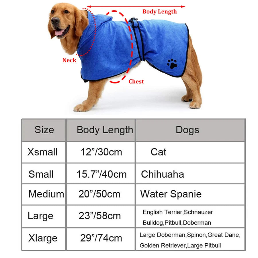 Pawlegent Hooded Dog Bathrobe Towel