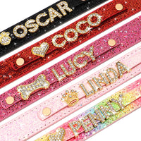 Bling Crystal Puppy Dog Collars Personalized Rhinestone Small Dog Collar Custom Chihuahua Necklace with Charms Pet Accessories