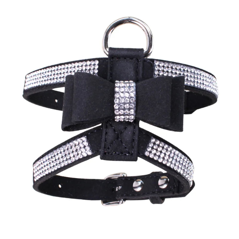 Pet Chest Harness Rhinestone Bow Small Dog Traction Rope Walking Cat Chest Harness Coleira Para Cat Accessories