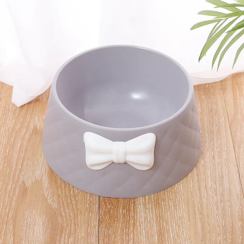 White Bow Dog Bowl