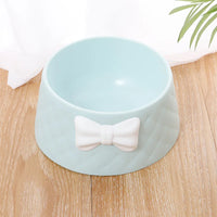 White Bow Dog Bowl