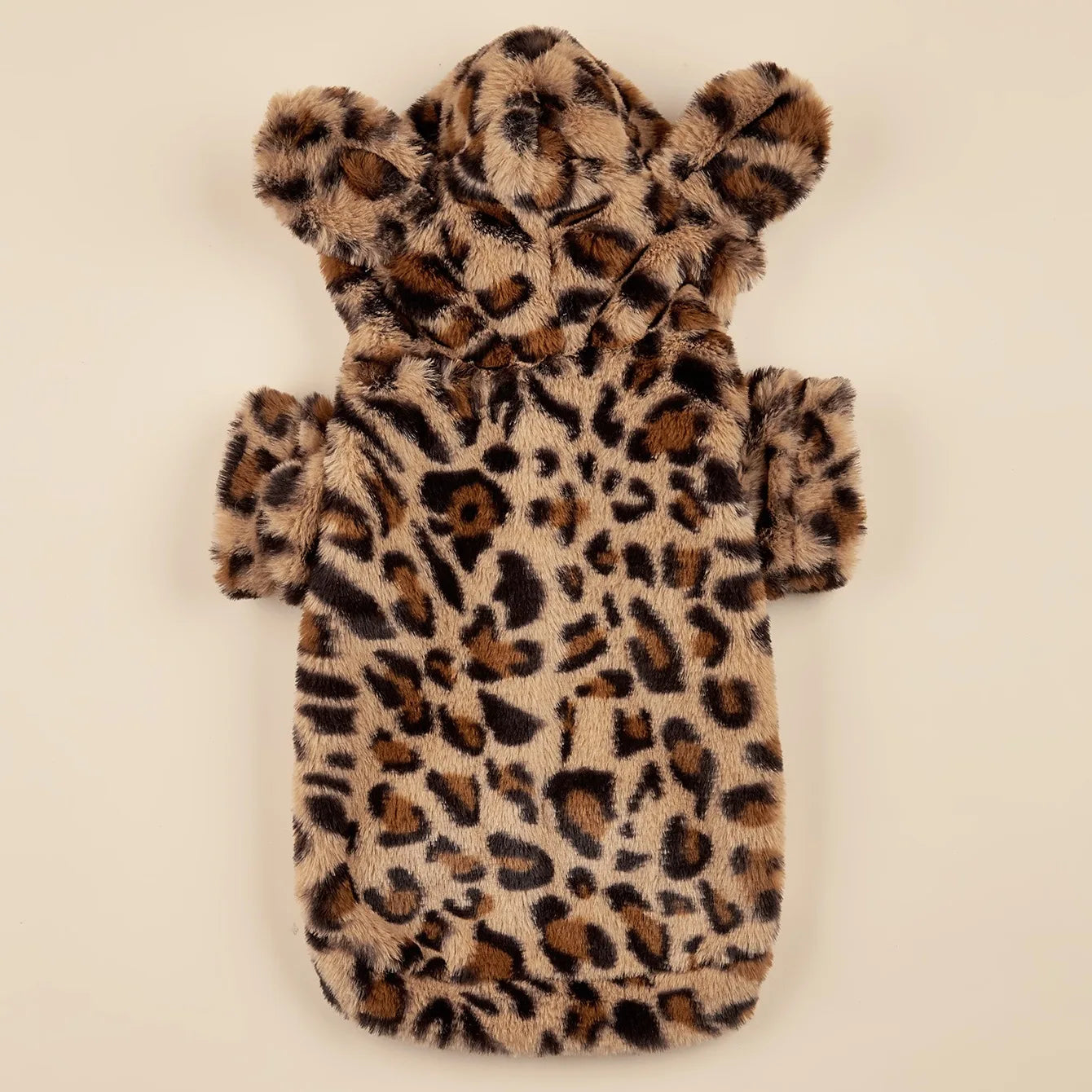 Leopard Flannel Hoodie with Ears