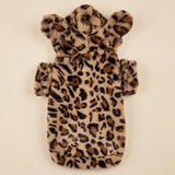 Leopard Flannel Hoodie with Ears