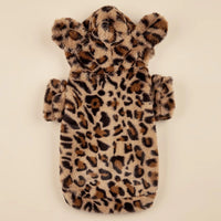 Leopard Flannel Hoodie with Ears
