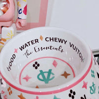 Chewy Vuiton Monogram Dog Bowl