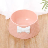 White Bow Dog Bowl