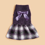 Plaid Plush Bow Dress