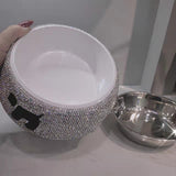 PawLuxe Rhinestone Dog Bowl