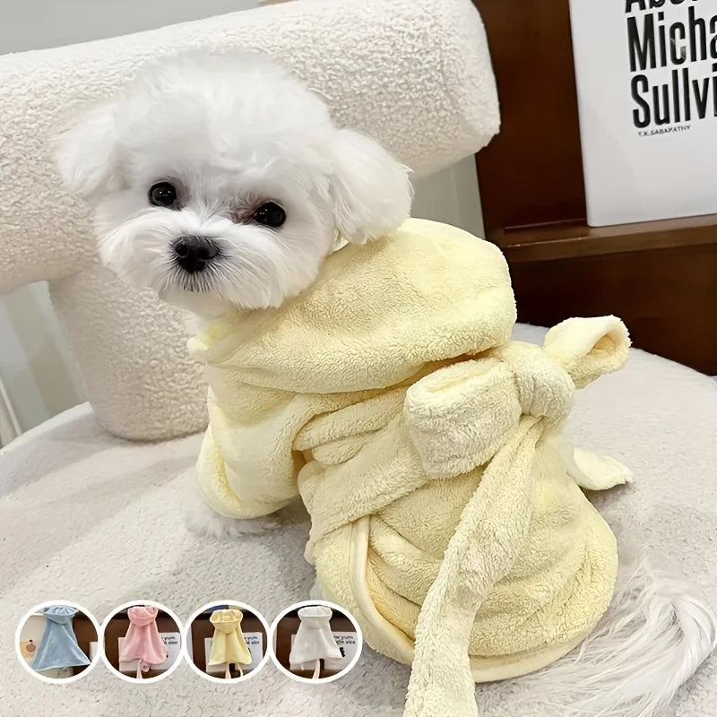 PawLuxe Hooded Dog Bathrobe Towel